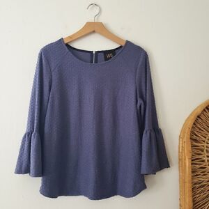 W5 Swiss Dot Bell Sleeve Blouse S